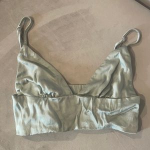 ZARA Seafoam Satin Bralette size small